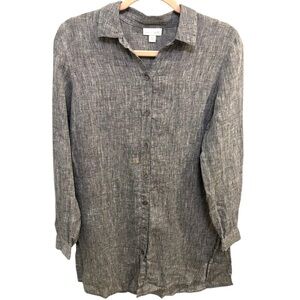 J. Jill Love Linen Gray Button down clinic size XS EUC T0800